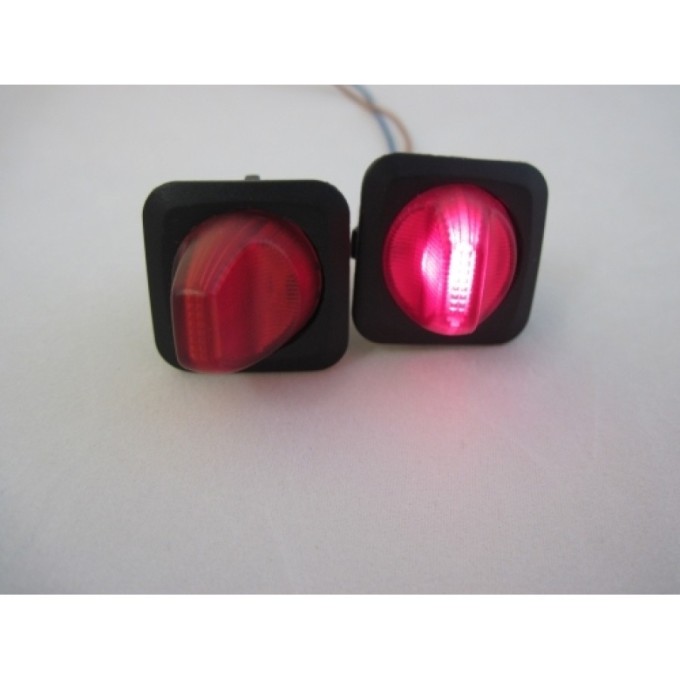 Comutator auto iluminat cu revenire/momentan - 12V